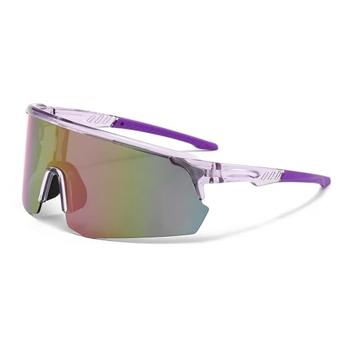 DSAFHIU Polarisierte Sport-Sonnenbrille for Radfahren – PC-Linse und -Rahmen, UV400-Schutz, Blendschutz, leicht, for Outdoor-Aktivitäten beim Laufen(White frame blue) von DSAFHIU