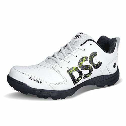 DSC Unisex Beamer Cricket Shoes | Grey/White | for Boys and Men | Light Weight | Durable | 10 UK, 11 US, 44 EU von DSC