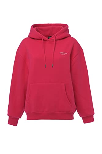 Damen Hoodie Essentials Basic Sweatshirt mit Kapuze Pullover (as3, Alpha, l, Regular, Regular, Persian Red) von DSCVR