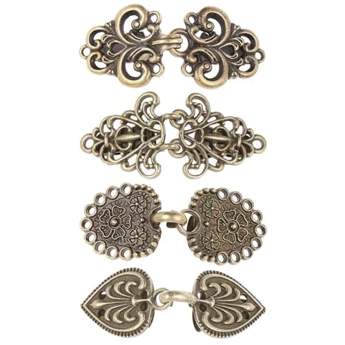 1 Set Vintage Strickjacke Clip Pin Verschluss Set Schal Bluse Brosche for Frauen Mode Schmuck(Antique Bronze 1) von DSFDFDG