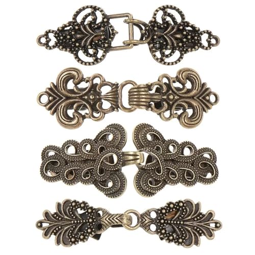 1 Set Vintage Strickjacke Clip Pin Verschluss Set Schal Bluse Brosche for Frauen Mode Schmuck(Antique Bronze 2) von DSFDFDG