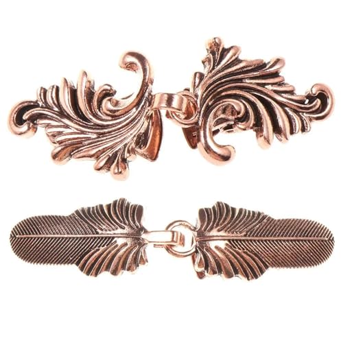 1 Set Vintage Strickjacke Clip Pin Verschluss Set Schal Bluse Brosche for Frauen Mode Schmuck(Antique Copper 3) von DSFDFDG