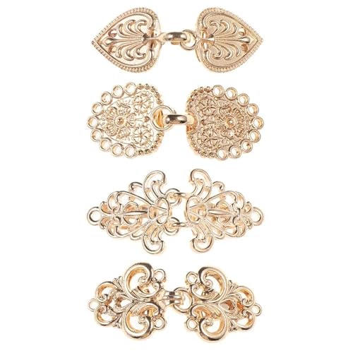 1 Set Vintage Strickjacke Clip Pin Verschluss Set Schal Bluse Brosche for Frauen Mode Schmuck(Gold 1) von DSFDFDG