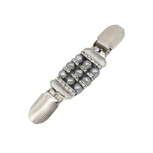 2 Stück Retro Strickjacke Clip Hemd Pullover Kragen Clip Perle Strass Bluse Schnalle Kleidung Dekoration Brosche Pin(F) von DSFDFDG