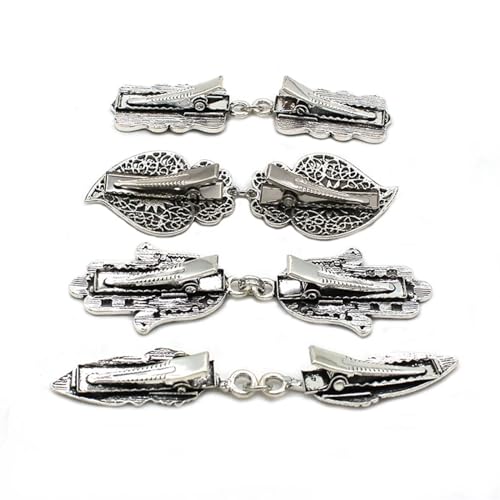 4 stücke Retro Mantel Schnalle Kragen Clip Seide Schal Schal Schnalle frauen Taille Feste Brosche Gürtel Clip Strass Pullover verschluss Schmuck(E) von DSFDFDG