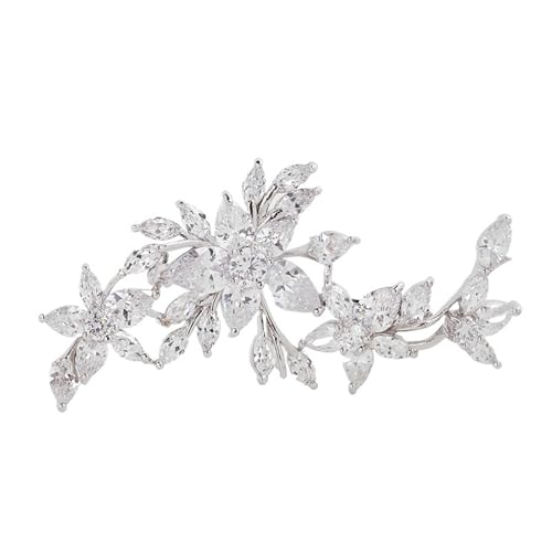 925 Sterling Silber Blumen Kristall Brosche for Frauen Hochzeit Schmuck Zubehör von DSFDFDG
