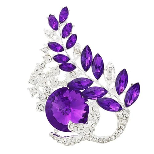 Brautstrauß Sommer Lila Brosche Schmuck Blume Kristall Strass Brosche Pins Broschen for Hochzeit Frauen(Color-08) von DSFDFDG