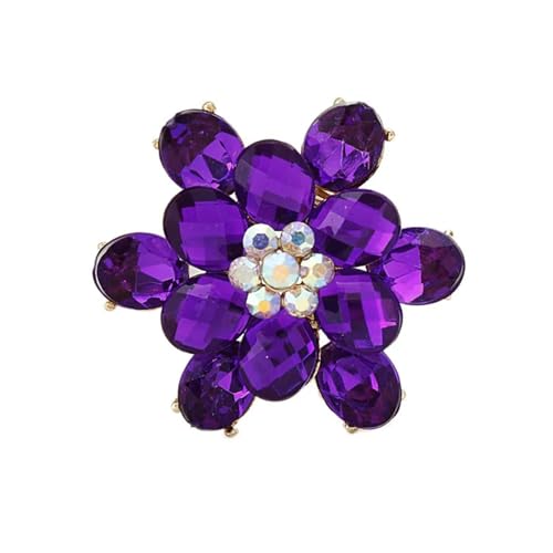 Brautstrauß Sommer Lila Brosche Schmuck Blume Kristall Strass Brosche Pins Broschen for Hochzeit Frauen(Color-15) von DSFDFDG