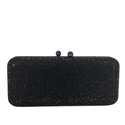 DSFDFDG Damen Braune Kristall-Abendtasche for formelle Partys, Abendessen, Strass-Handtaschen und Geldbörsen, Braut-Diamant-Clutch Für Prom Hochzeit Party Bankett(Black) von DSFDFDG