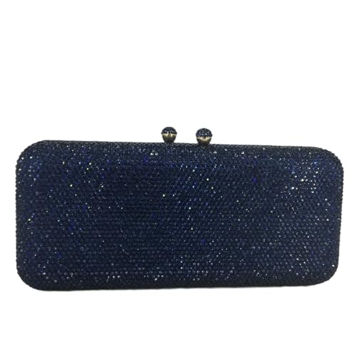 DSFDFDG Damen Braune Kristall-Abendtasche for formelle Partys, Abendessen, Strass-Handtaschen und Geldbörsen, Braut-Diamant-Clutch Für Prom Hochzeit Party Bankett(Deep blue) von DSFDFDG