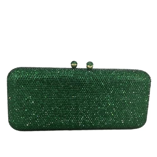 DSFDFDG Damen Braune Kristall-Abendtasche for formelle Partys, Abendessen, Strass-Handtaschen und Geldbörsen, Braut-Diamant-Clutch Für Prom Hochzeit Party Bankett(Green) von DSFDFDG
