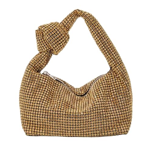 DSFDFDG Damen Knoten Abendtasche Strass Bling Umhängetasche Glitzer Diamant Clutch Geldbörse Stilvolle Sparkle Crystal Clutch Lady Hochzeitstasche Für Prom Hochzeit Party Bankett von DSFDFDG