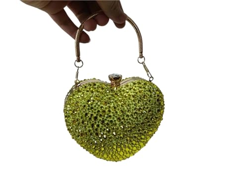 DSFDFDG Diamant Herz Strass Abendtasche Diamant Inlay Herzform Luxus Clutch Geldbörse Kristall Handtasche Party Taschen Frauen Für Prom Hochzeit Party Bankett(Brown) von DSFDFDG