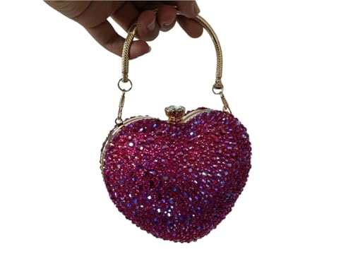 DSFDFDG Diamant Herz Strass Abendtasche Diamant Inlay Herzform Luxus Clutch Geldbörse Kristall Handtasche Party Taschen Frauen Für Prom Hochzeit Party Bankett(Color 7) von DSFDFDG
