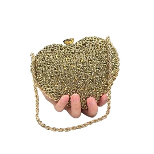 DSFDFDG Diamant Herz Strass Abendtasche Diamant Inlay Herzform Luxus Clutch Geldbörse Kristall Handtasche Party Taschen Frauen Für Prom Hochzeit Party Bankett(Dark Grey) von DSFDFDG