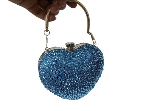 DSFDFDG Diamant Herz Strass Abendtasche Diamant Inlay Herzform Luxus Clutch Geldbörse Kristall Handtasche Party Taschen Frauen Für Prom Hochzeit Party Bankett(Red) von DSFDFDG