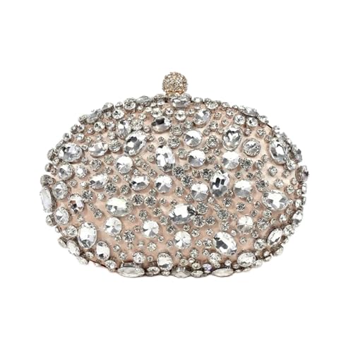 DSFDFDG Diamant Kristall Strass Oval Hand Braut Abend Perlen Clutch Handtasche Tasche Für Prom Hochzeit Party Bankett(Gold) von DSFDFDG
