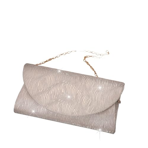 DSFDFDG Einfache Abendessentasche, tragbare Party-Handtasche, Metallkette, einzelne Schultertasche, Hochzeitsparty, Abendkleidtasche Für Prom Hochzeit Party Bankett(Beige) von DSFDFDG