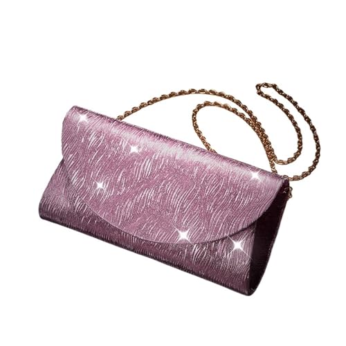 DSFDFDG Einfache Abendessentasche, tragbare Party-Handtasche, Metallkette, einzelne Schultertasche, Hochzeitsparty, Abendkleidtasche Für Prom Hochzeit Party Bankett(Pink) von DSFDFDG