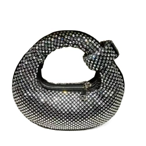 DSFDFDG Elegante Geldbörse Luxus Strass Party Mini Tasche Handtasche Geldbörse for Frauen Für Prom Hochzeit Party Bankett(Silver) von DSFDFDG