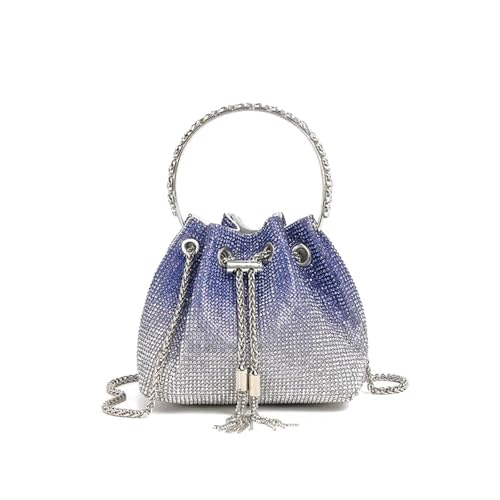 DSFDFDG Henkel Strass Abend Clutch Tasche Geldbörsen und Handtasche Luxus Designer Schultertasche Glänzende Kristall Clutch Geldbörse Beuteltasche Für Prom Hochzeit Party Bankett(Gradient Blue) von DSFDFDG