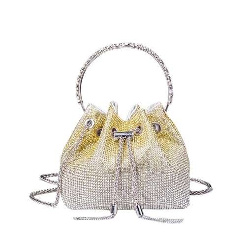 DSFDFDG Henkel Strass Abend Clutch Tasche Geldbörsen und Handtasche Luxus Designer Schultertasche Glänzende Kristall Clutch Geldbörse Beuteltasche Für Prom Hochzeit Party Bankett(Gradient Yellow) von DSFDFDG