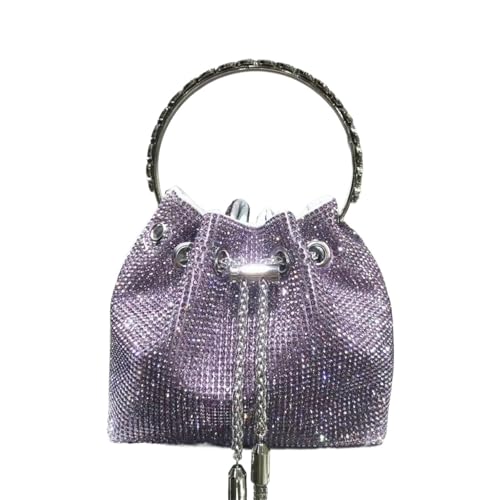 DSFDFDG Henkel Strass Abend Clutch Tasche Geldbörsen und Handtasche Luxus Designer Schultertasche Glänzende Kristall Clutch Geldbörse Beuteltasche Für Prom Hochzeit Party Bankett(Purple) von DSFDFDG