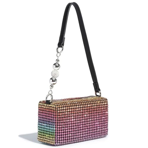 DSFDFDG Luxuriöse Abendtasche mit Strassperlen for Damen | Glitzernde Geldbörse for Bühnenauftritte | Elegante Clutch for Dinnerpartys Für Prom Hochzeit Party Bankett(Brown) von DSFDFDG