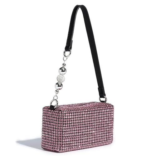 DSFDFDG Luxuriöse Abendtasche mit Strassperlen for Damen | Glitzernde Geldbörse for Bühnenauftritte | Elegante Clutch for Dinnerpartys Für Prom Hochzeit Party Bankett(Clear) von DSFDFDG