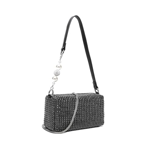 DSFDFDG Luxuriöse Abendtasche mit Strassperlen for Damen | Glitzernde Geldbörse for Bühnenauftritte | Elegante Clutch for Dinnerpartys Für Prom Hochzeit Party Bankett(Color1 22cm) von DSFDFDG