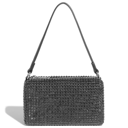 DSFDFDG Luxuriöse Abendtasche mit Strassperlen for Damen | Glitzernde Geldbörse for Bühnenauftritte | Elegante Clutch for Dinnerpartys Für Prom Hochzeit Party Bankett(Grey) von DSFDFDG