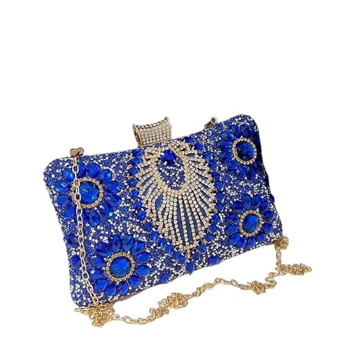 DSFDFDG Luxus Funkelnde Strass Abend Clutch Taschen for Frauen Hochzeit Prom Dinner Party Edelstein Umhängetasche Handtaschen Für Prom Hochzeit Party Bankett(Blue) von DSFDFDG