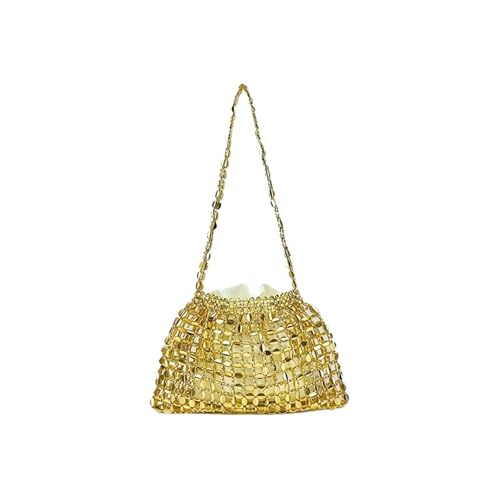 DSFDFDG Modische, glitzernde, mit Kristallen verzierte, handgefertigte Melonensamentasche mit Perlenbesatz, tragbar, Unterarmtasche Für Prom Hochzeit Party Bankett von DSFDFDG
