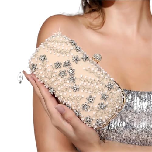 DSFDFDG Satin Diamanten Party Frauen Tag Kupplung Diamanten Hochzeit Abend Taschen Schulter Kette Geldbörse Für Prom Hochzeit Party Bankett(GOLD) von DSFDFDG