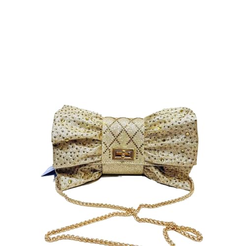 DSFDFDG Schmetterling Strass Abendtaschen Metall Prom Clutch Diamanten Clutch mit Kette Schulter Handtaschen Hochzeit Damen Geldbörse Für Prom Hochzeit Party Bankett(Gold) von DSFDFDG