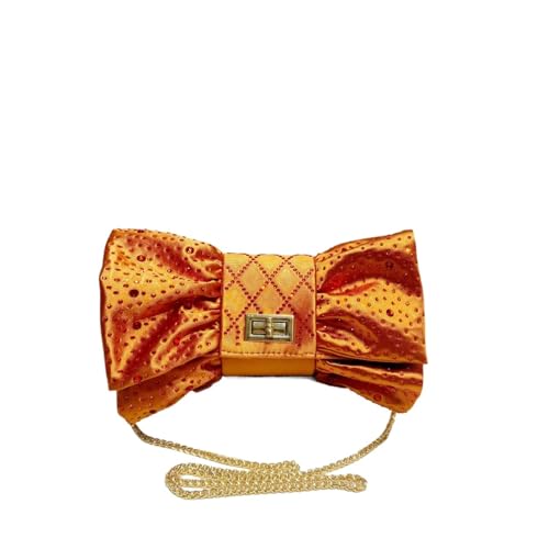 DSFDFDG Schmetterling Strass Abendtaschen Metall Prom Clutch Diamanten Clutch mit Kette Schulter Handtaschen Hochzeit Damen Geldbörse Für Prom Hochzeit Party Bankett(Orange) von DSFDFDG