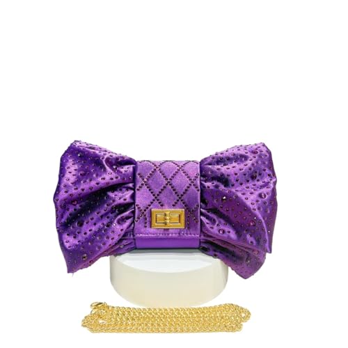 DSFDFDG Schmetterling Strass Abendtaschen Metall Prom Clutch Diamanten Clutch mit Kette Schulter Handtaschen Hochzeit Damen Geldbörse Für Prom Hochzeit Party Bankett(Purple) von DSFDFDG