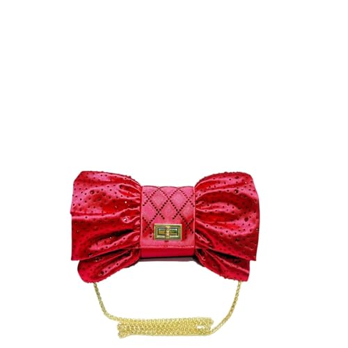DSFDFDG Schmetterling Strass Abendtaschen Metall Prom Clutch Diamanten Clutch mit Kette Schulter Handtaschen Hochzeit Damen Geldbörse Für Prom Hochzeit Party Bankett(Red) von DSFDFDG