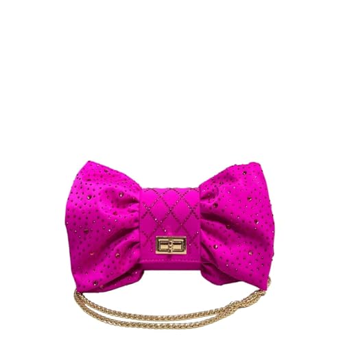 DSFDFDG Schmetterling Strass Abendtaschen Metall Prom Clutch Diamanten Clutch mit Kette Schulter Handtaschen Hochzeit Damen Geldbörse Für Prom Hochzeit Party Bankett(Rose red) von DSFDFDG