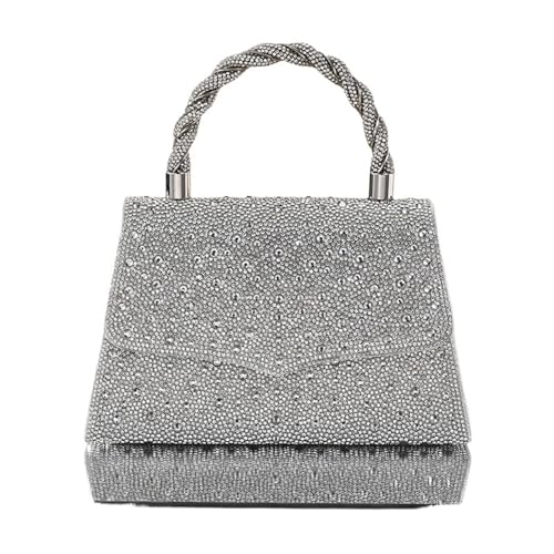 DSFDFDG Strass-Clutch – Strukturierte, leichte Luxus-Handtasche for formelle Abendessen, geometrische Nischen-Designer-Umhängetasche Für Prom Hochzeit Party Bankett von DSFDFDG