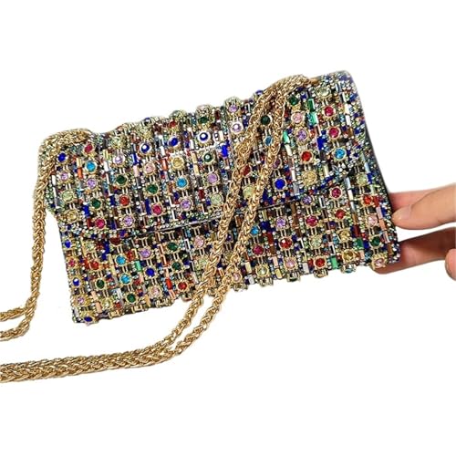 DSFDFDG Tasche for Party Damen Elegante und vielseitige Strass-Geldbörse Luxus-Designer-Handtaschen Tragetasche Für Prom Hochzeit Party Bankett(Colorful) von DSFDFDG