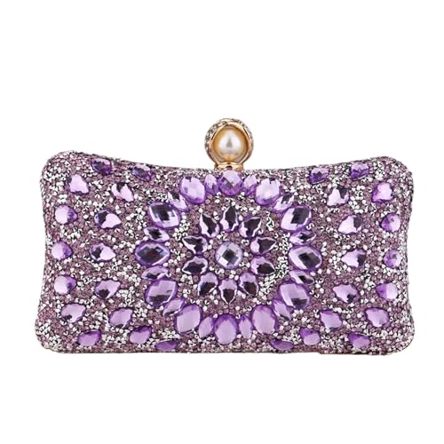 DSFDFDG Volldiamanten Abendtaschen Blume Strass Clutch Taschen Metall Perle Luxus Prom Hochzeit Abendessen Handtaschen Für Prom Hochzeit Party Bankett(Color 1) von DSFDFDG