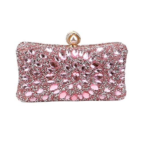 DSFDFDG Volldiamanten Abendtaschen Blume Strass Clutch Taschen Metall Perle Luxus Prom Hochzeit Abendessen Handtaschen Für Prom Hochzeit Party Bankett(Color 10) von DSFDFDG