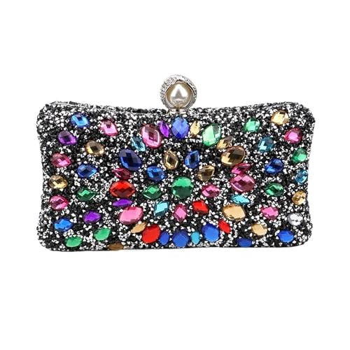 DSFDFDG Volldiamanten Abendtaschen Blume Strass Clutch Taschen Metall Perle Luxus Prom Hochzeit Abendessen Handtaschen Für Prom Hochzeit Party Bankett(Color 11) von DSFDFDG