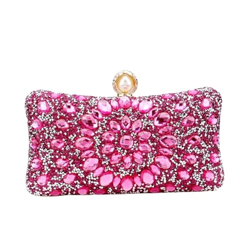 DSFDFDG Volldiamanten Abendtaschen Blume Strass Clutch Taschen Metall Perle Luxus Prom Hochzeit Abendessen Handtaschen Für Prom Hochzeit Party Bankett(Color 13) von DSFDFDG