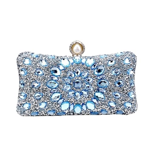 DSFDFDG Volldiamanten Abendtaschen Blume Strass Clutch Taschen Metall Perle Luxus Prom Hochzeit Abendessen Handtaschen Für Prom Hochzeit Party Bankett(Color 14) von DSFDFDG