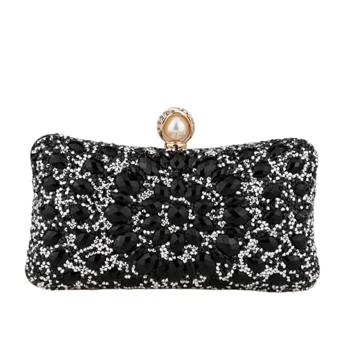 DSFDFDG Volldiamanten Abendtaschen Blume Strass Clutch Taschen Metall Perle Luxus Prom Hochzeit Abendessen Handtaschen Für Prom Hochzeit Party Bankett(Color 2) von DSFDFDG