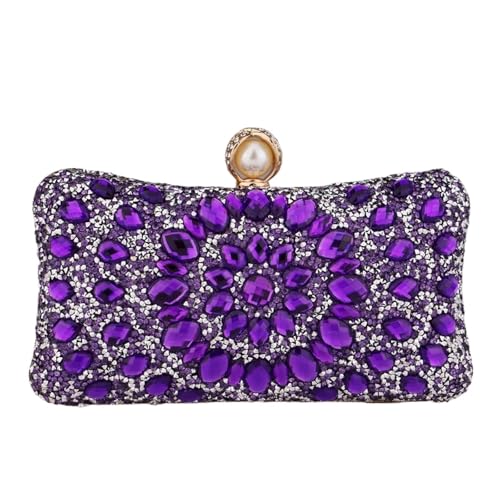 DSFDFDG Volldiamanten Abendtaschen Blume Strass Clutch Taschen Metall Perle Luxus Prom Hochzeit Abendessen Handtaschen Für Prom Hochzeit Party Bankett(Color 4) von DSFDFDG