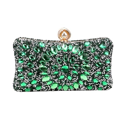 DSFDFDG Volldiamanten Abendtaschen Blume Strass Clutch Taschen Metall Perle Luxus Prom Hochzeit Abendessen Handtaschen Für Prom Hochzeit Party Bankett(Color 8) von DSFDFDG