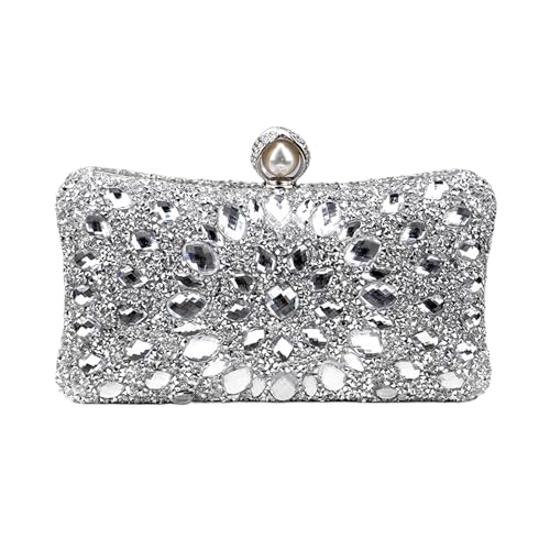 DSFDFDG Volldiamanten Abendtaschen Blume Strass Clutch Taschen Metall Perle Luxus Prom Hochzeit Abendessen Handtaschen Für Prom Hochzeit Party Bankett(Color 9) von DSFDFDG